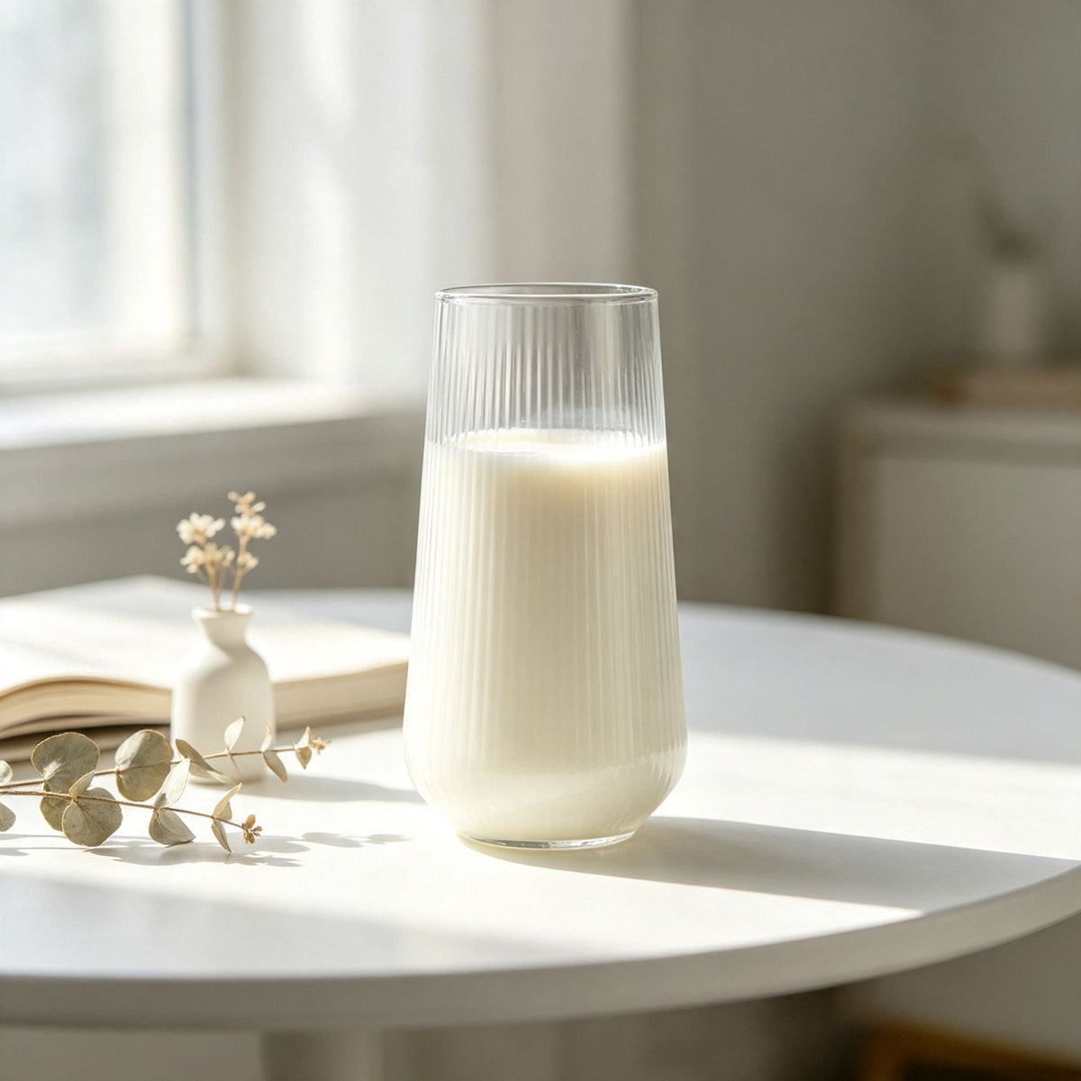High Borosilicate Ribbed Glass Drinking Cup Tall Iced Coffee Juice Tumbler