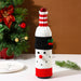 Christmas Knitted Wine Bottle Cover with Santa and Snowman Designs