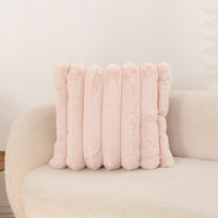 Ribbed Faux Rabbit Fur Throw Pillow Cover 45 x 45 cm