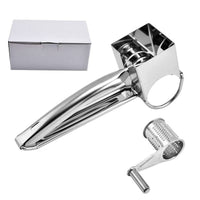 Stainless Steel Rotary Cheese Grater Hand Crank Cheese Shredder with Interchangeable Drums