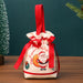 Christmas Drawstring Apple Gift Bag Candy Treat Pouch