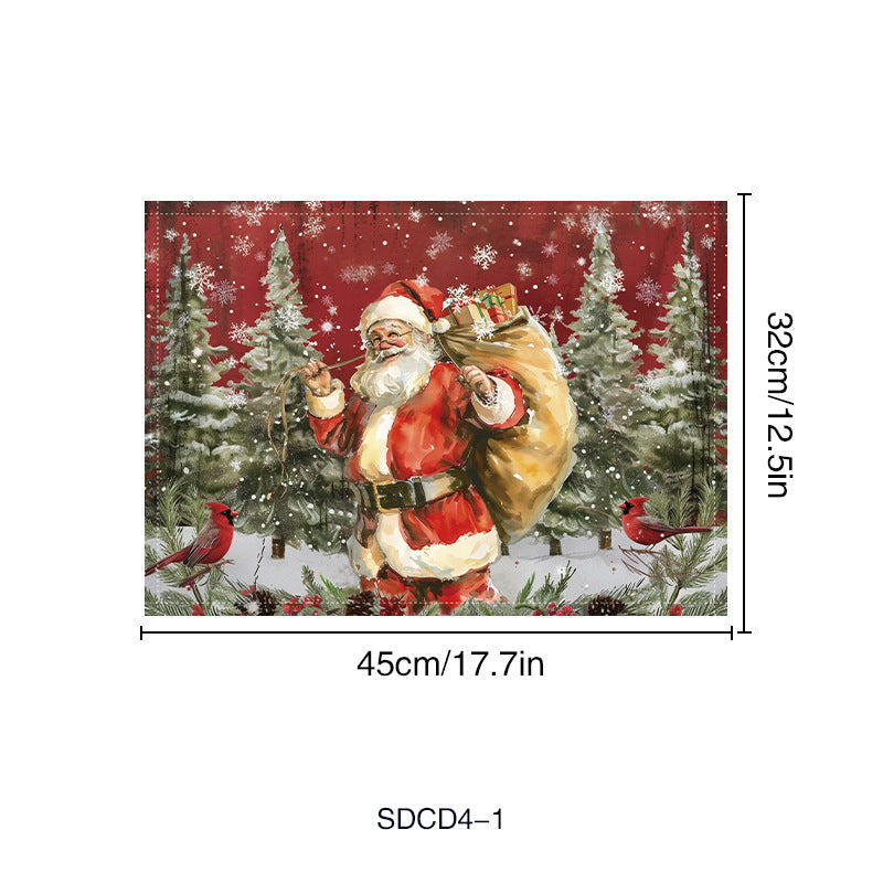 Christmas Snowman & Santa Placemat –  Holiday Table Mat for Christmas Dining Decor