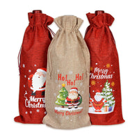 Christmas Wine Gift Bag – Drawstring Bottle Gift Sack for Wine & Champagne
