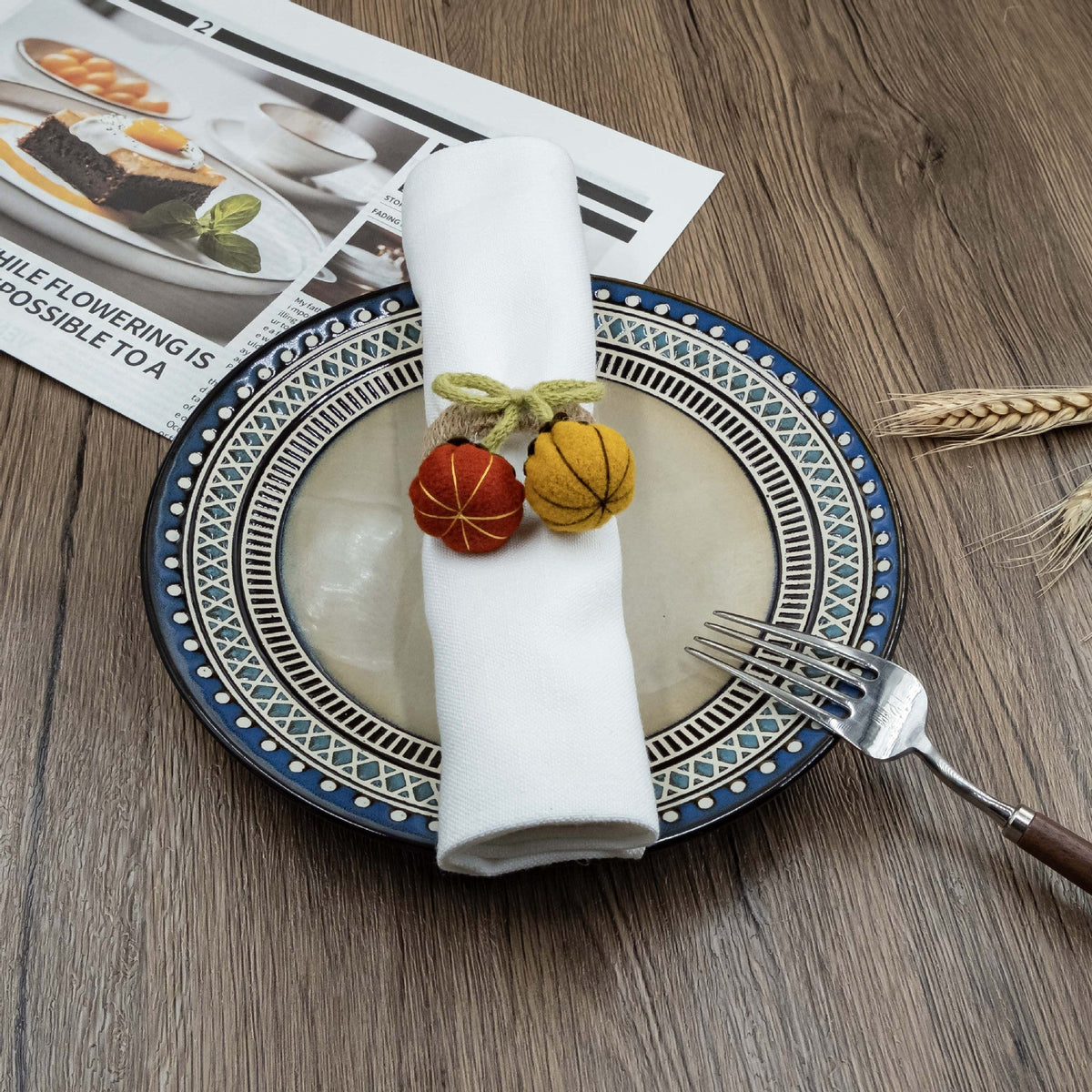 Rustic Double Pumpkin Napkin Rings for Thanksgiving