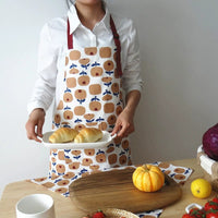 Nordic Cotton Printed Apron, Adult Kitchen Apron with Adjustable Neck Strap