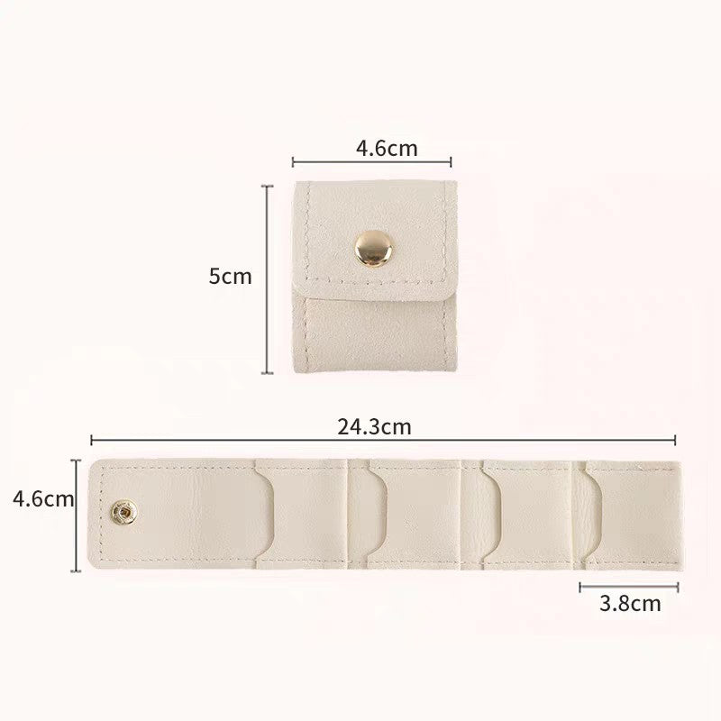 Mini Felt Ring Storage Pouch Portable Jewelry Organizer with Snap Button