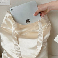Satin Finish Polyester Tote Bag with Double Shoulder Handles