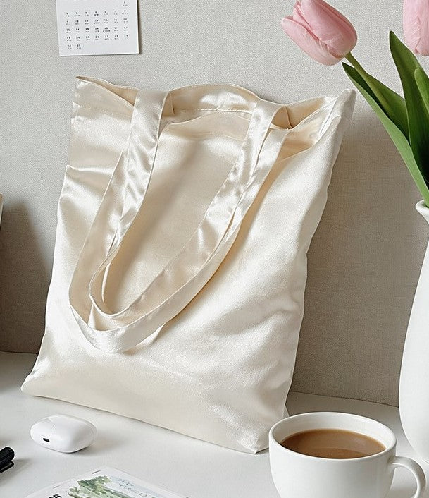 Satin Finish Polyester Tote Bag with Double Shoulder Handles