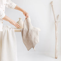 Solid Washed Cotton Linen Napkin, Minimal Dining Table Mat and Food Cover