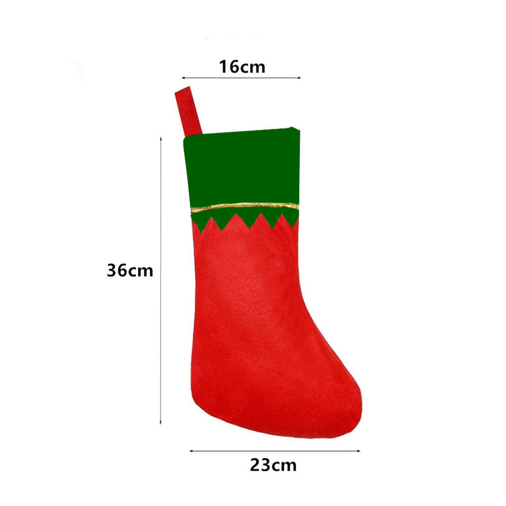 Red Christmas Stocking Gift Bag with Festive Holiday Trim