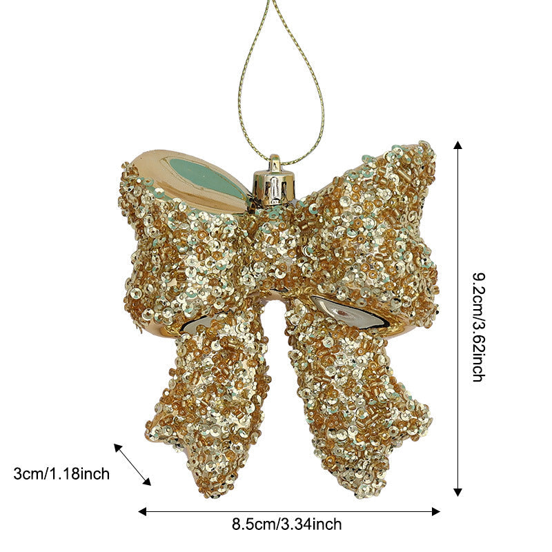 Glitter Snowflake and Bow Christmas Ornaments