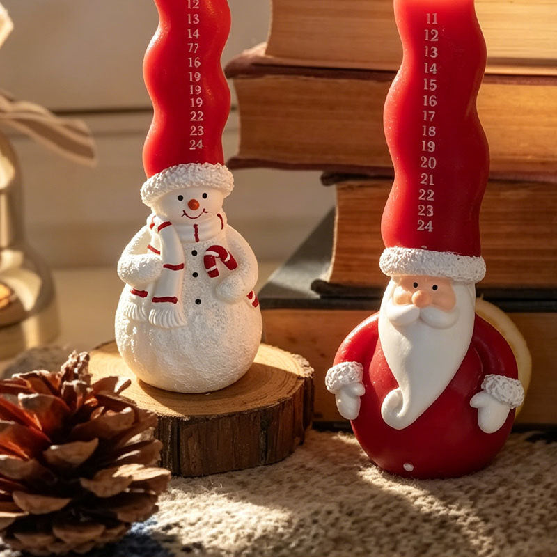Christmas Countdown Candle Santa Snowman Decoration