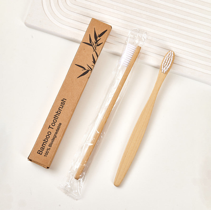 Adult Bamboo Toothbrush with Soft Bristles and Individual Box