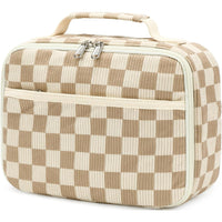 Strawberry and Gingham Oxford Fabric Lunch Bag with Carry Handle