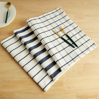 100% Cotton Table Mat – Blue Plaid & Striped Woven Placemat for Dining Table, Kitchen, Café, Restaurant & Home Decor