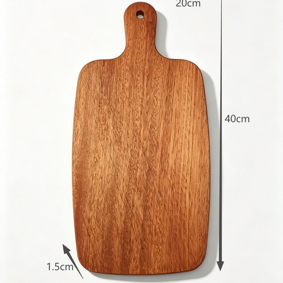 Solid Ebony Wood Cutting Board with Handle Kitchen Serving Board