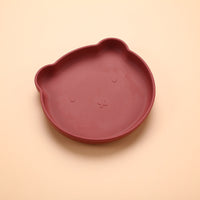 Bear Shaped Silicone Baby Plate Suction Toddler Feeding Dish