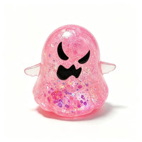 Halloween Ghost Squishy Toys – Glitter Ghost Stress Relief Fidget Toys, Soft Squeeze Toys for Kids Party Favors