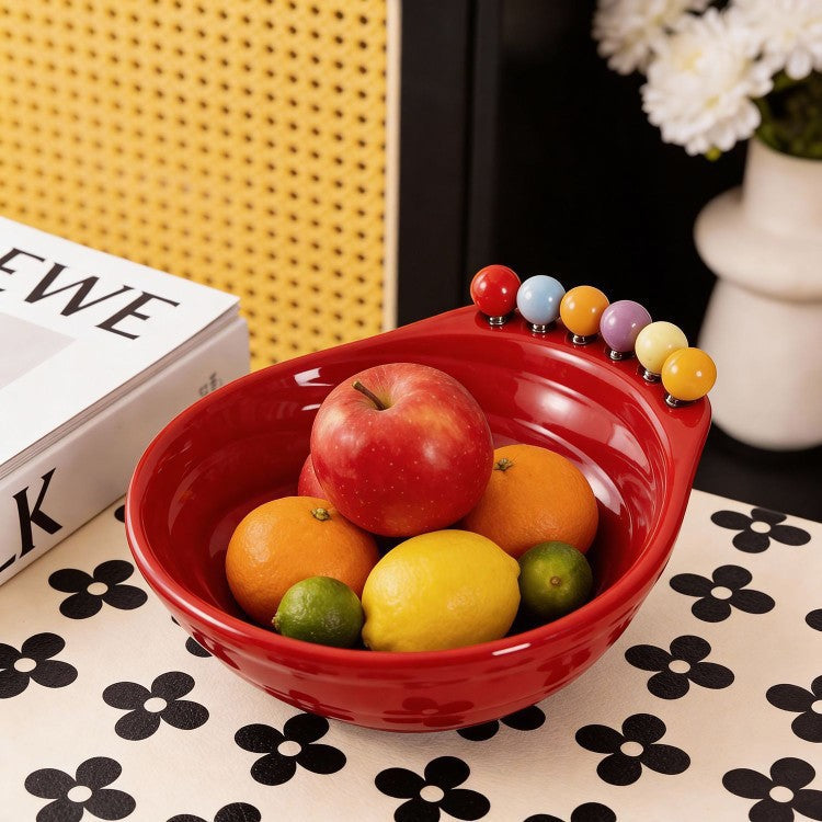 Snack Serving Bowl with 6 Forks – Stainless Steel + PP Fruit Plate for Candy, Nuts, Desserts, Appetizers & Home Party Serving
