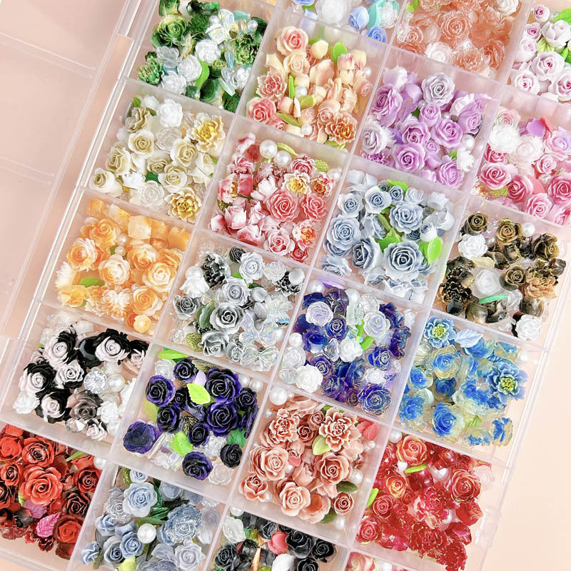 24 Compartment Resin Nail Art Charm Kit