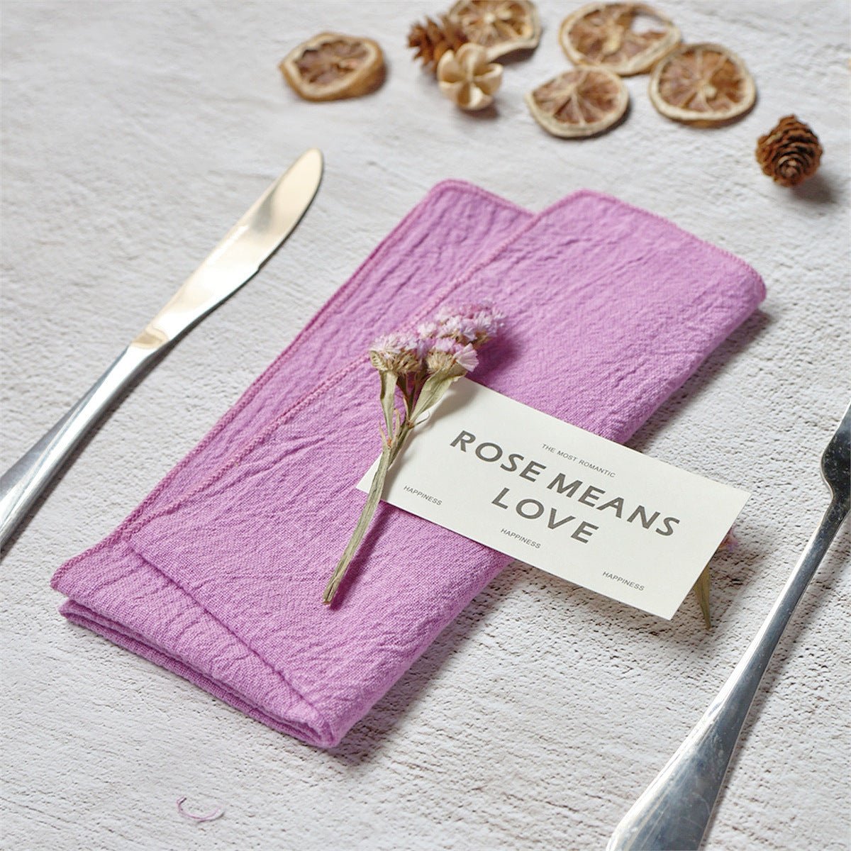 French Country Textured Cloth Dinner Napkin with Overlocked Edges, 16.54 Inches