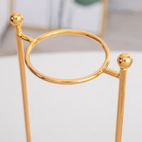 Gold Metal Test Tube Vase with Stand – Large and Small Hydroponic Flower Display