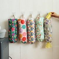 Waterproof Printed Plastic Bag Holder, Hanging Kitchen Storage Organizer Bag