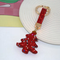 Christmas Tree Rhinestone Keychain Festive Bag Charm Accessory