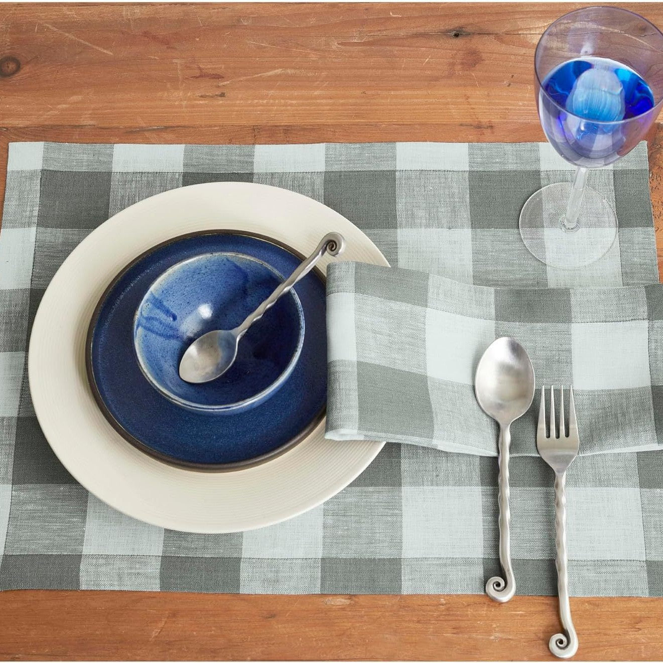 Christmas Plaid Placemat, Red Black White Dining Table Mat
