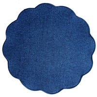 Scalloped Round Placemat – Woven Table Mat  for Dining Tables, Plates & Home Table Settings