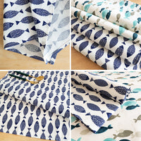 Mediterranean Blue Fish Print Napkin, Kitchen Tea Towel & Home Textile