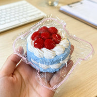 Blue Strawberry Cream Cake Squishy Squeeze Toy