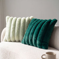 Ribbed Faux Rabbit Fur Throw Pillow Cover 45 x 45 cm