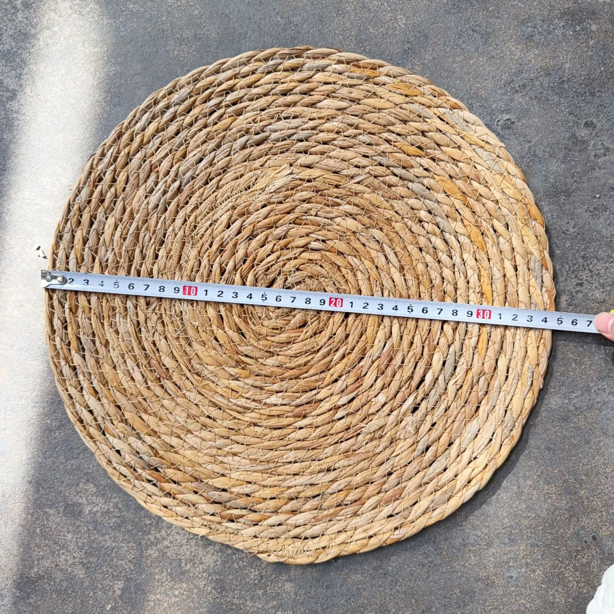 Handmade Natural Straw Woven Round Placemat, Rustic Table Mat
