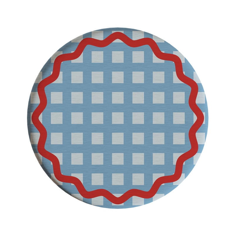 Round Diatomaceous Earth Coaster – Decorative Cup Mat with Gingham, Stripes, Hearts and Bow Patterns