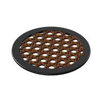 Rattan-Style Round Silicone Coaster Set with Storage Holder, 4-Piece Heat-Resistant Table Coasters