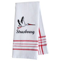 Christmas Embroidered Waffle Tea Towel, Nordic Cotton Fabric Napkin