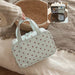 Polka Dot PU Travel Makeup Bag with Handles and Compartments