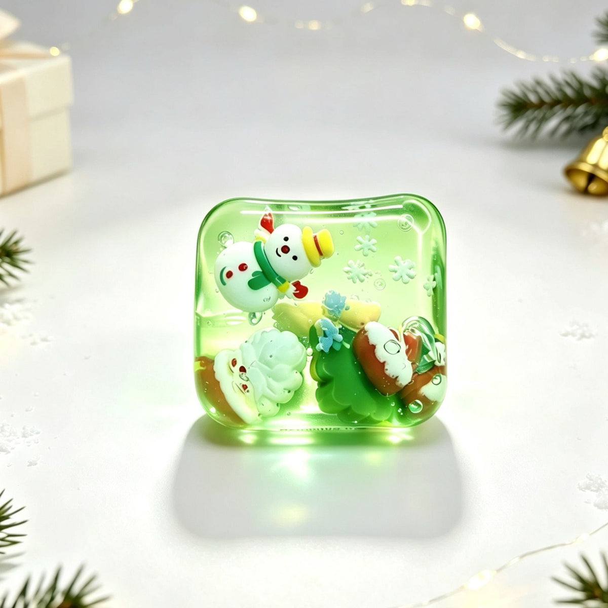 Christmas  Squishy Toy – 5.5CM Cute Holiday Sensory Squeeze Block with Mini Christmas Figures, Soft Stress Relief Fidget Toy