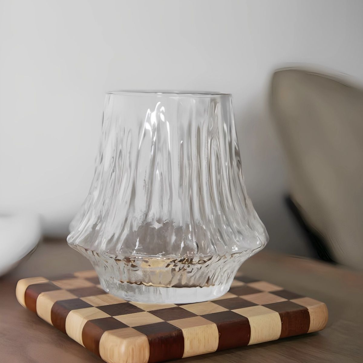 Volcano Shaped Borosilicate Glass Cup 8.5cm Artistic Mountain Design Coffee Tumbler