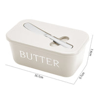 Plastic Butter Dish with Lid and Knife Slot, Countertop Butter Container