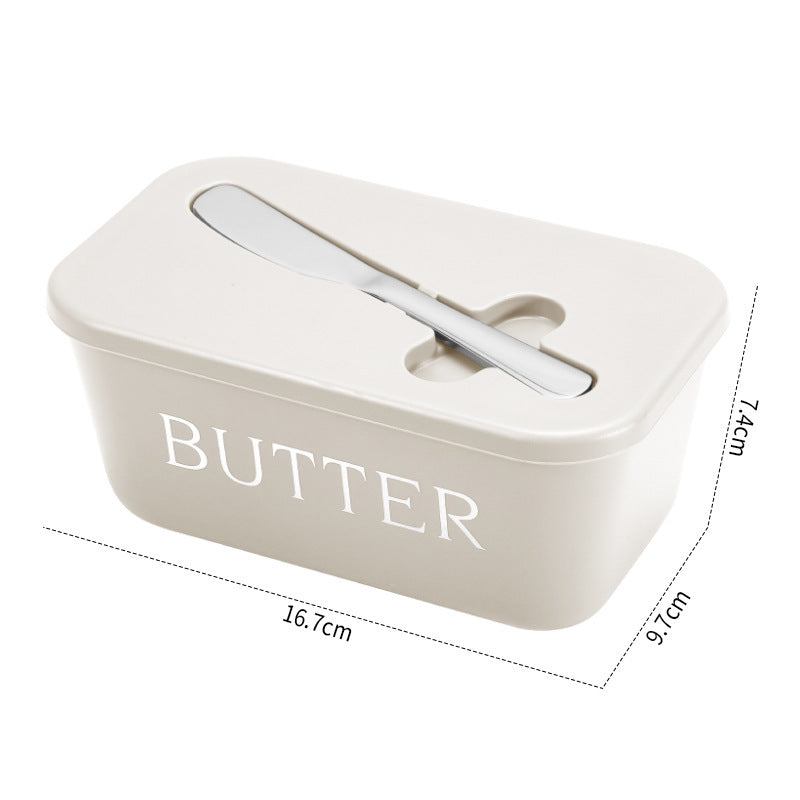 Plastic Butter Dish with Lid and Knife Slot, Countertop Butter Container