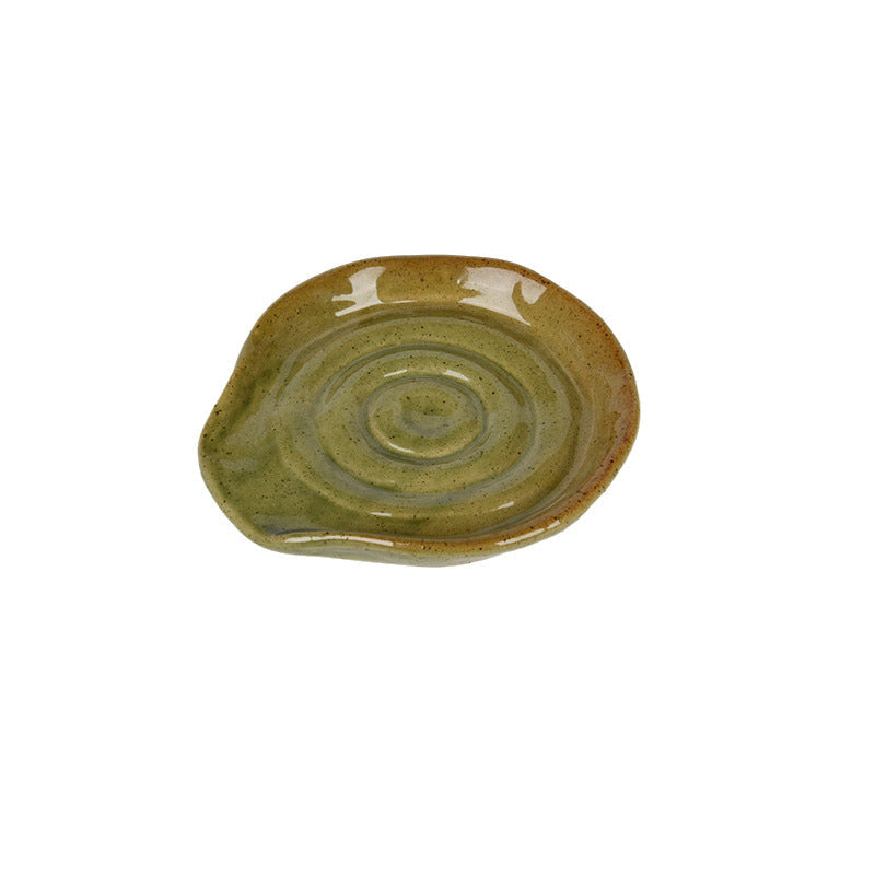 Stoneware Spoon Rest – Reactive Glaze Ceramic Spoon Holder for Kitchen Countertop