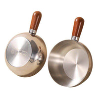 Stainless Steel Yukihira Saucepan with Wooden Handle and Glass Lid