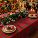 Christmas Tartan Tablecloth – Red Plaid Holiday Dining Table Cover for Christmas Dinner, Party, Fireplace Decor & Festive Home Styling
