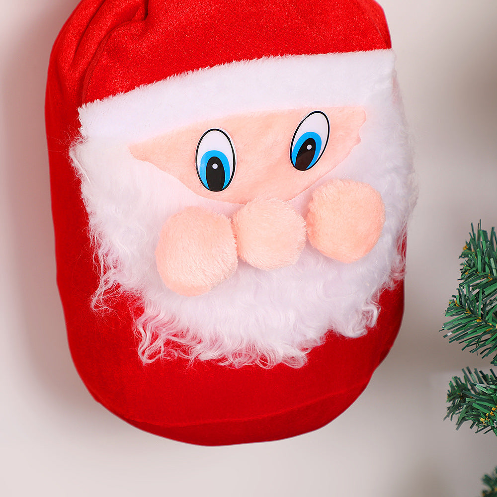 Plush Santa Claus Christmas Gift Bag with Drawstring