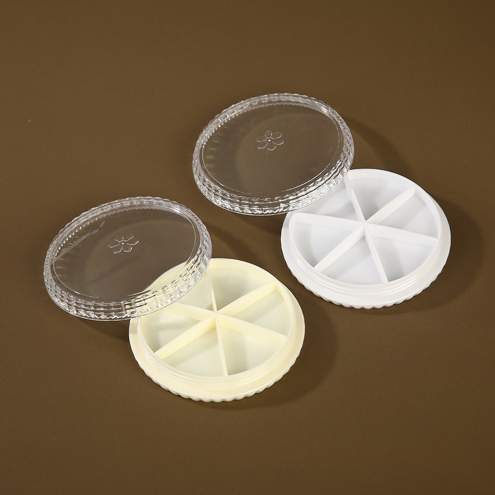 Clear Round Bead Organizer Box 6 Compartment Flower