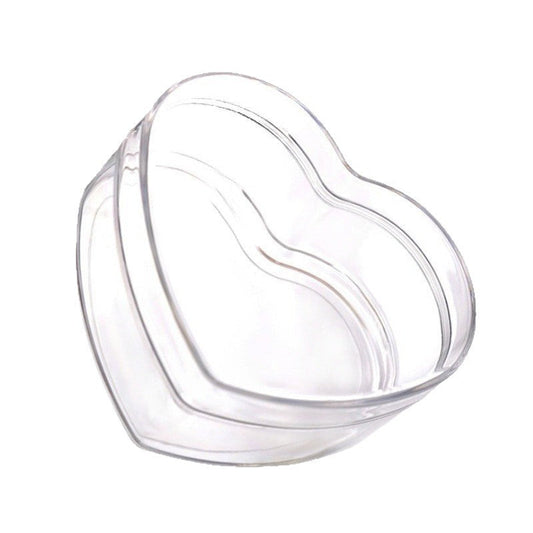 Clear Acrylic Heart-Shaped Storage Box with Lid, Small Plastic Container
