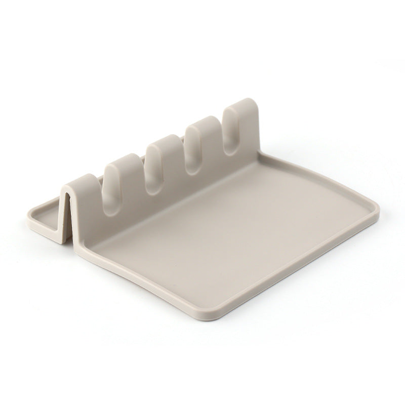 Silicone Kitchen Utensil Rest, Multi Slot Spoon Holder