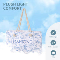 3-Piece Mahjong Storage Bag Set – Blue Floral Tote, Tile Pouch & Rack Carry Bag for Mahjong Tiles, Accessories, Travel & Home Storage